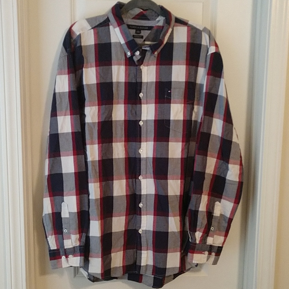 TOMMY HILFIGER plaid button down shirt Sz XXL